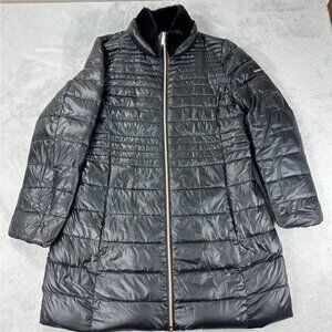 Karl Lagerfeld Black Puffer Down Jacket Women’s Size Large Winter Outdoors